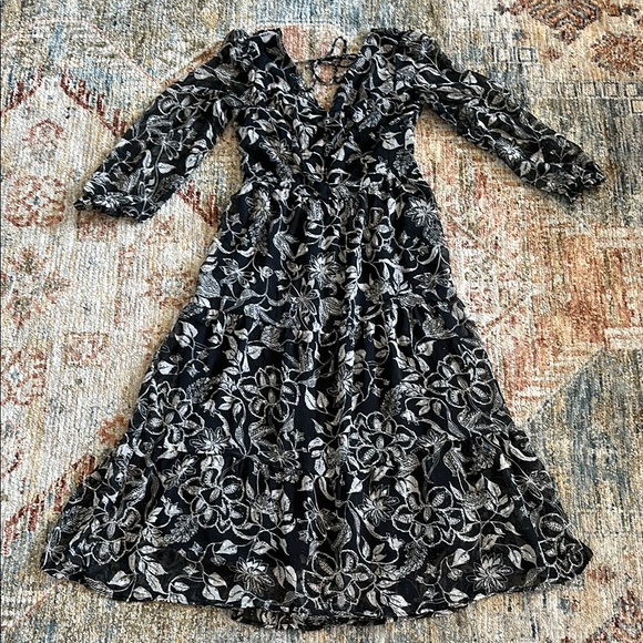 Sincerely Jules Black and White Smocked Dress - Picture 1 of 6